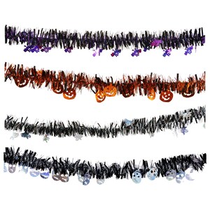 View Halloween-Themed Die-Cut Tinsel Garland, 9-ft.