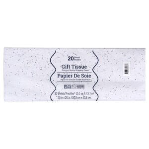 Dollarama 20 Sheet White Tissue Gift Wrap with Confetti Sparkles