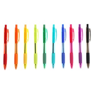 Scrapbook Pens for Paper Click Ballpoint Pens Multi Colo Pens Fine Point 10 Colors Christmas Themed Ballpoint Pens Colorful Retractable Push Ballpoint