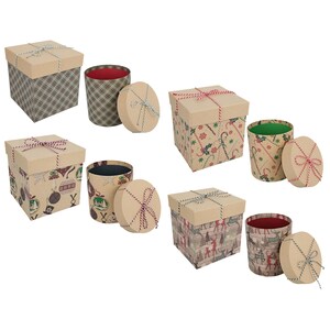  Set of 4 Round Nesting Gift Boxes with Lids, Small