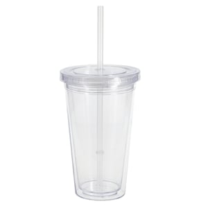 16 Oz Double Wall Reusable Plastic Clear Tumblers with Straw for Parties,  Birthdays - China Water Bottle and Tritan Water Bottle price