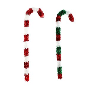 View Tinsel Candy Cane Lawn Décor,