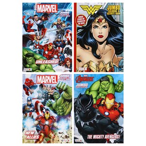 Jumbo Coloring Books Marvel Avengers And DC Comics Wonder Woman