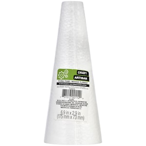 3 X 2 Styrofoam Cone (Sold By Pack Of 6) - White