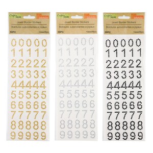 Crafter's Square Stickers LETTERS & NUMBERS Silver Glitter 95 Pcs NIP