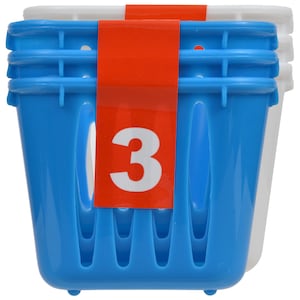 lot of 3 Dollar Tree colored plastic buckets with handles ALL 3