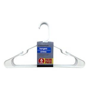 Mainstays Heavy Weight Clothing Hangers, 9 Pack, White, Durable