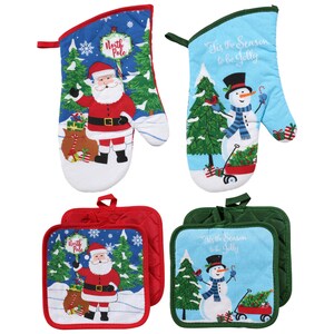 View Christmas House Holiday Oven Mitt