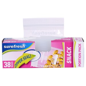 Surefresh Double-Zipper Plastic Portion Snack Bags, 40-Ct.