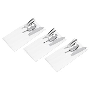 Argento Silver Plastic Cutlery Set - with White Napkin, Polka Dot Ribbon -  7 1/4 x 2 x 1 3/4 - 100 count box