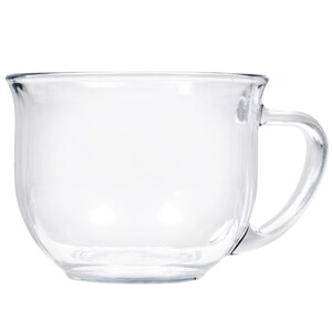 Greenbrier 1 X Large Clear Coffee, Tea or Soup Mug, 16 oz: Large  Glass Coffee Mug: Coffee Cups & Mugs