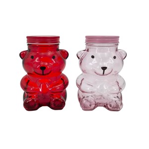 clear cute bear shape glass jar