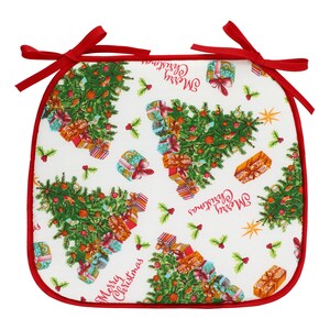 View Christmas House Printed Chair Pads,