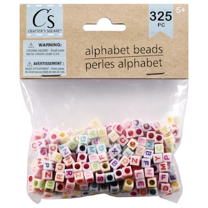 Crafter's Square Plastic Multicolored Alphabet Beads, 325-ct. Packs