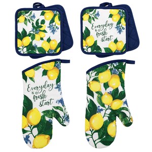 Lemon Grove Oven Mitt Set