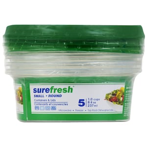 Sure Fresh Small Round Storage Containers with Lids, 3-ct. Packs