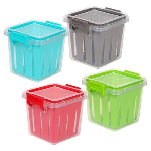 Cooking Concepts Plastic Veggie Storage Containers, 4.625x4.375x4 in.