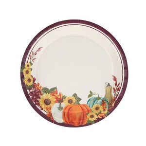 Harvest Pumpkin Paper Plates, 18 ct. | Dollar Tree