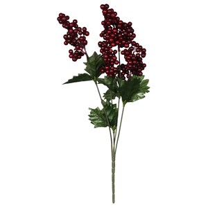 Bulk 4-Stem Christmas House Burgundy Holly Berry Bushes, 16-in ...