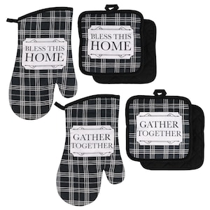 3 Pieces Buffalo Plaid Home Family Love, Black and White,Country Christmas  Kitchen Towels Set Fast Drying Farmhouse, Decorative Towels for Cooking