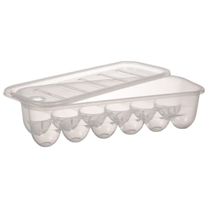 Essentials Rectangular Plastic Egg Storage Containers, 12.5x5 in.