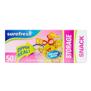 Surefresh Zipper Seal Snack Storage Bags, 50-ct. Packs