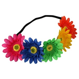 View Floral Rainbow Colored Headbands
