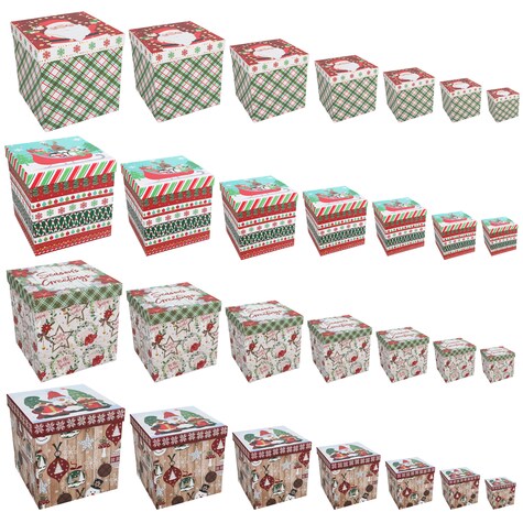 View Square Nesting Holiday Gift Boxes