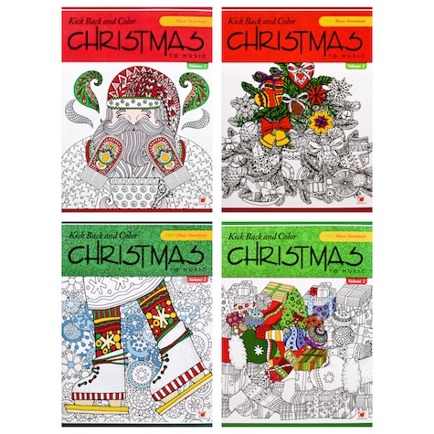 Kick Back And Color Christmas Themed Adult Coloring Books With Music