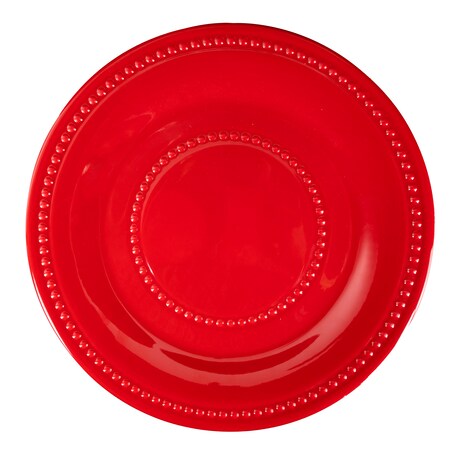 View Red Beaded Melamine Dinner Plates,