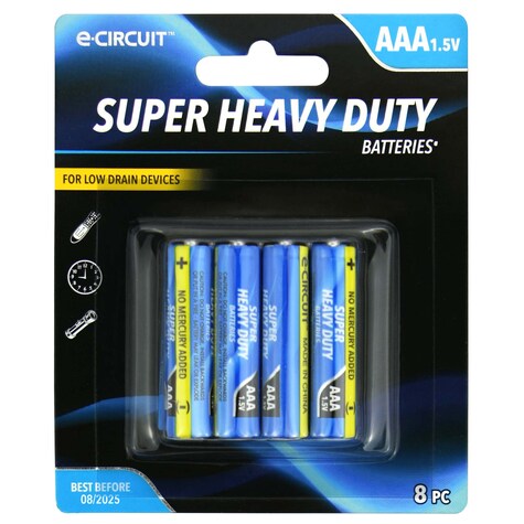 ECircuit Super Heavy Duty AAA Batteries, 8ct. Dollar Tree