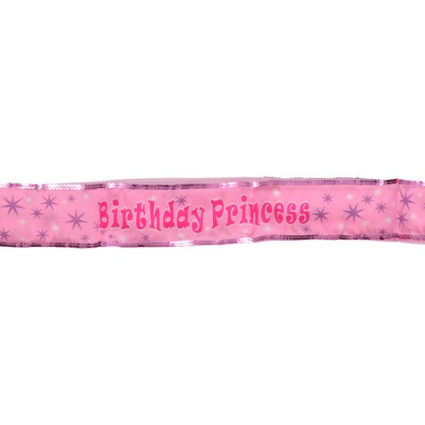 View Birthday Princess Sash with Sequins,