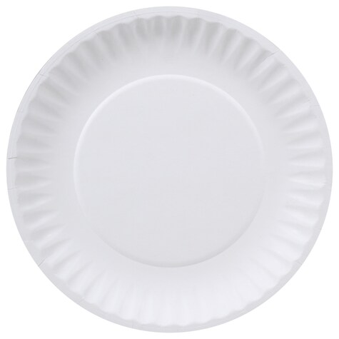 View Uncoated White Paper Plates, 6