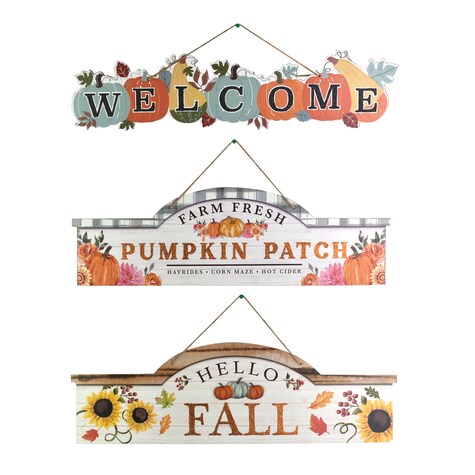 View Horizontal Hanging Harvest Decor Signs,