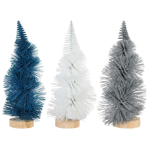 Christmas House Spiral Bottle Brush Trees, 7x3.375 in. | Dollar Tree