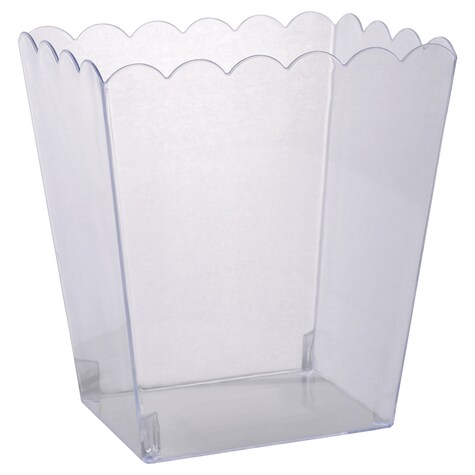 Bulk Clear Plastic Scalloped Square Containers, 55 oz. Dollar Tree