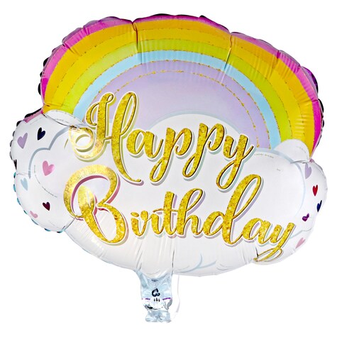 View Rainbow Happy Birthday Foil Balloons,