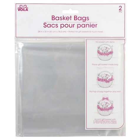 Clear Plastic Basket Bags, 2-ct. Packs | Dollar Tree