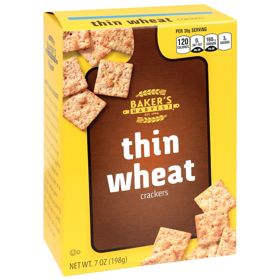 Bulk Baker's Harvest Thin Wheat Crackers, 7oz. Boxes Dollar Tree