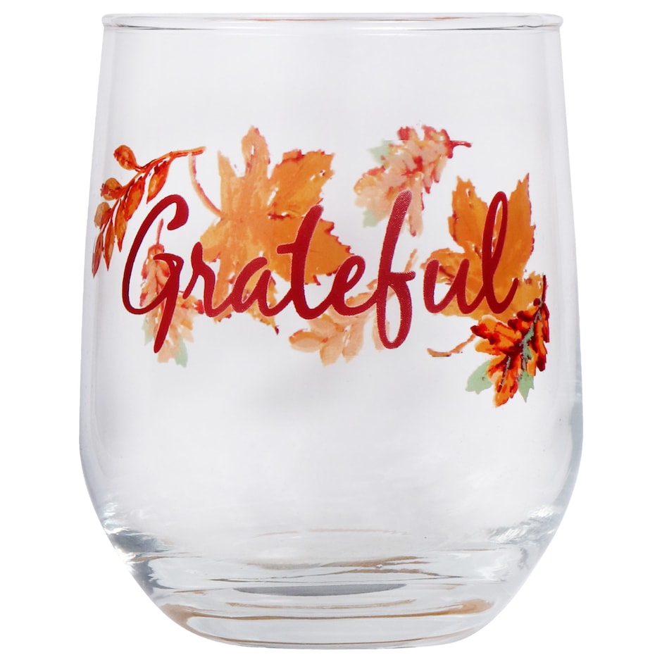 Bulk Harvest Inspired Grateful Stemless Wine Glasses 168 Oz Dollar Tree 1018