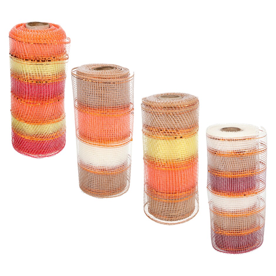 Crafters Square Harvest Orange Decorative Mesh, 5-yd. Rolls; 6 Inches