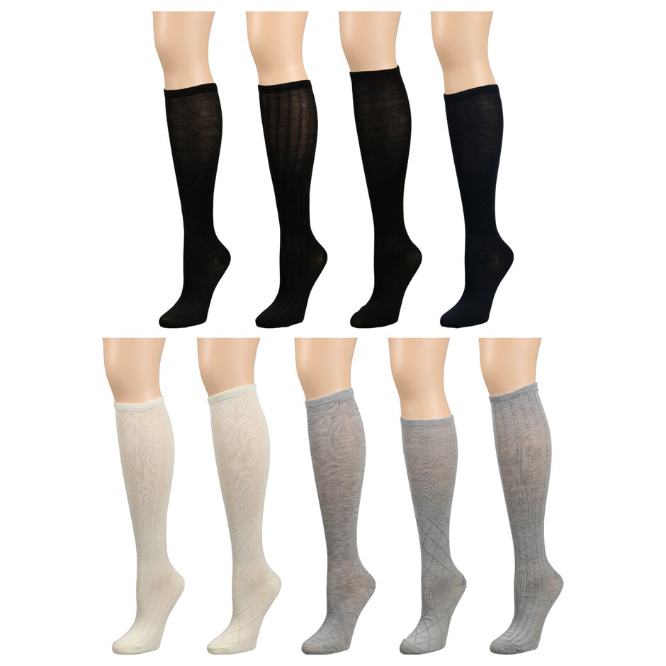 Bulk Juncture Women's Solid Textured Knee High Socks | Dollar Tree