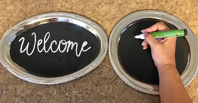 DIY Chalkboard Tray