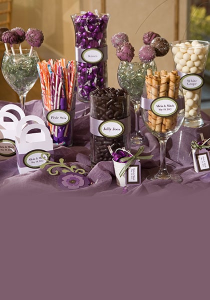 Having a candle bar at wedding with candle wax beads as favors for your  guests. Cute.