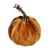 Orange Velvet-covered decorative pumpkin