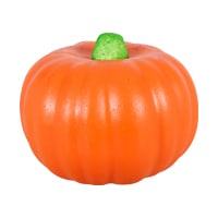 Orange carvable foam pumpkin with green stem