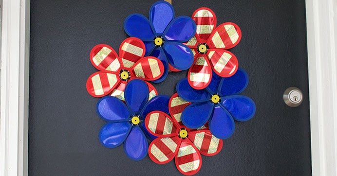 red (white and blue) tutorial- patriotic pinwheel wreath