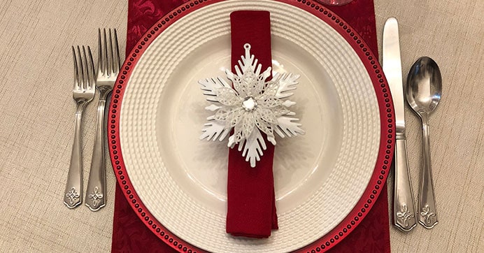 Snowflake Napkin Rings, Christmas Party Decor, Holiday Table